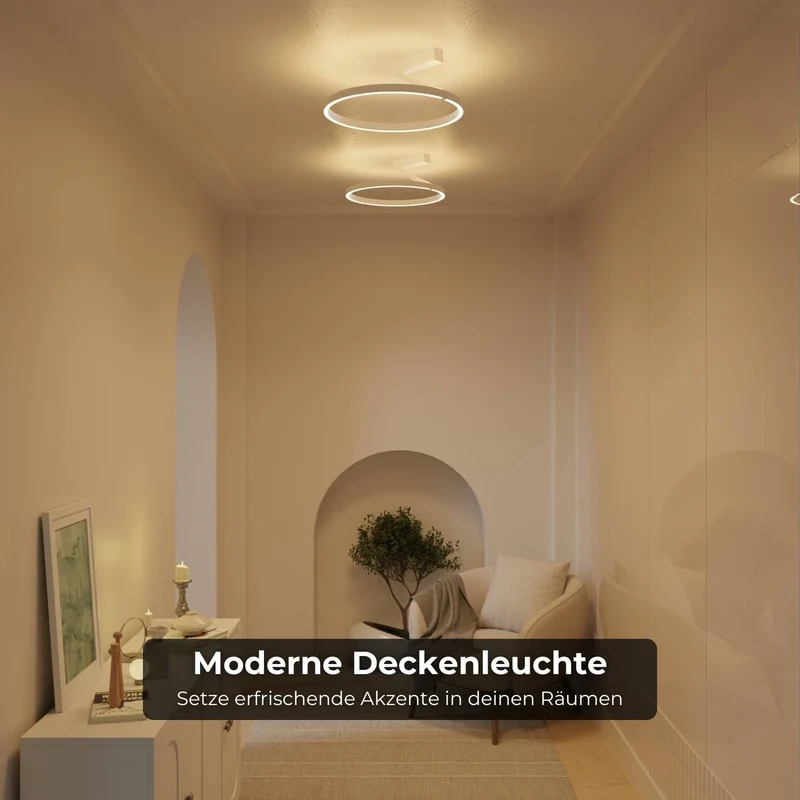 Plafondlamp met up & downlight en warm 2700K licht – Noira