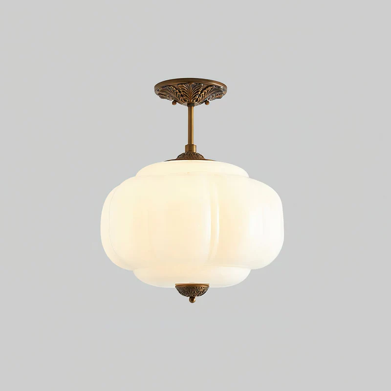 Vintage design plafondlamp van glas – elegante plafondverlichting met metalen details | Sansoti