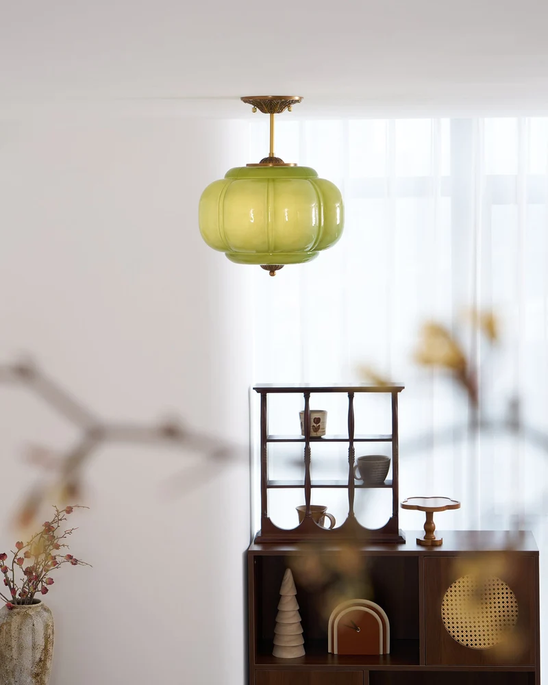 Vintage design plafondlamp van glas – elegante plafondverlichting met metalen details | Sansoti