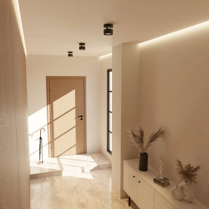 LED Plafondlamp Cilinder Up Downlight Aluminium Zwart Wand- en Plafondverlichting Moderne Verlichting Gang Slaapkamer Woonkamer | Sansoti