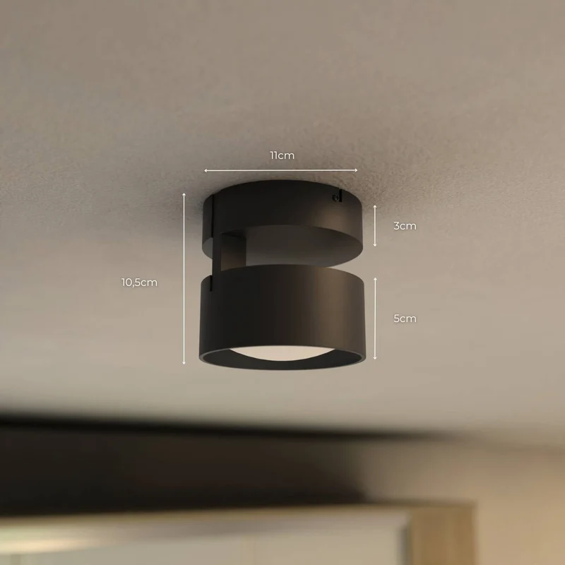 LED Plafondlamp Cilinder Up Downlight Aluminium Zwart Wand- en Plafondverlichting Moderne Verlichting Gang Slaapkamer Woonkamer | Sansoti