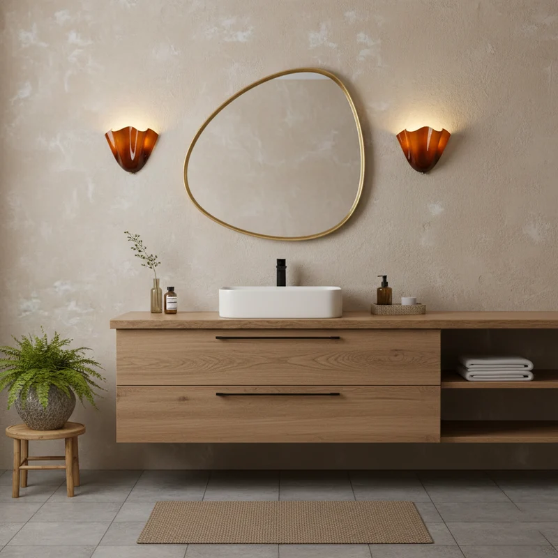 Design Wandlamp van Handgeblazen Glas – Sculpturale Wandverlichting voor Modern Interieur