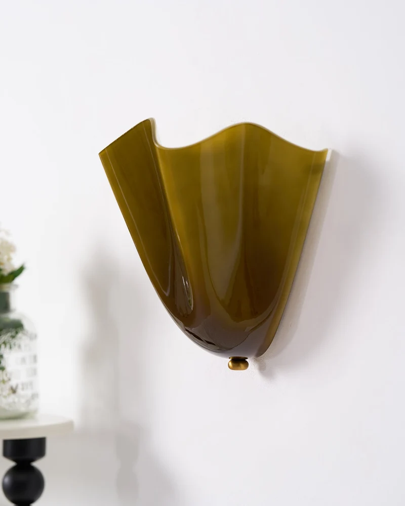 Design Wandlamp van Handgeblazen Glas – Sculpturale Wandverlichting voor Modern Interieur