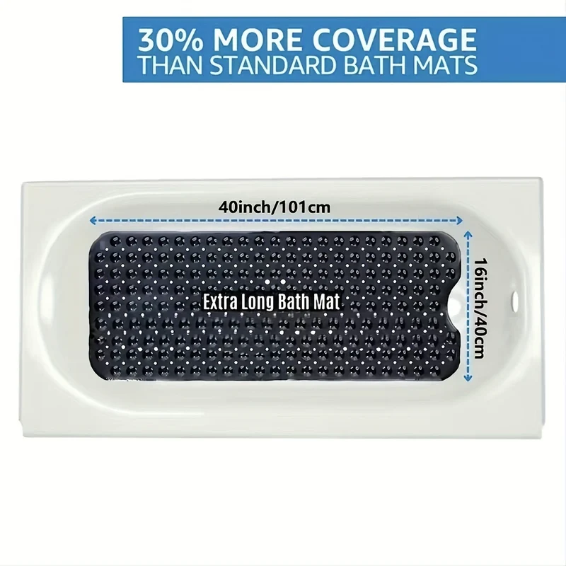 Antislip Badmat XL voor Douche en Bad – Extra Lange Veiligheidsbadmat met Zuignappen | Sansoti