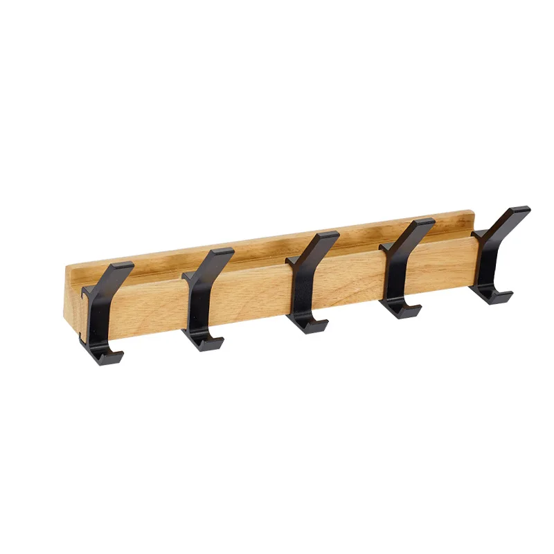 Wandgarderobe met Verstelbare Haken – Scandinavische Kapstok van Hout & Metaal | Sansoti