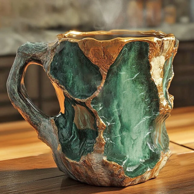 Design Drinkbeker met Kristalstructuur – Luxe Kop voor Koffie, Thee & Koude Dranken | Sansoti