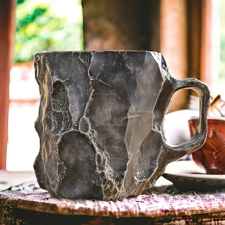 Design Drinkbeker met Kristalstructuur – Luxe Kop voor Koffie, Thee & Koude Dranken | Sansoti