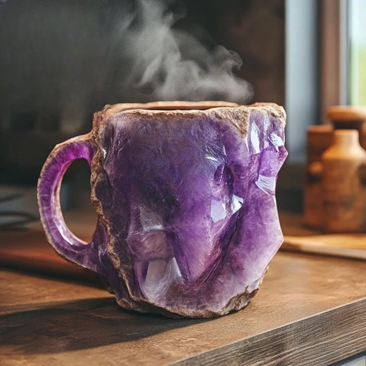 Design Drinkbeker met Kristalstructuur – Luxe Kop voor Koffie, Thee & Koude Dranken | Sansoti