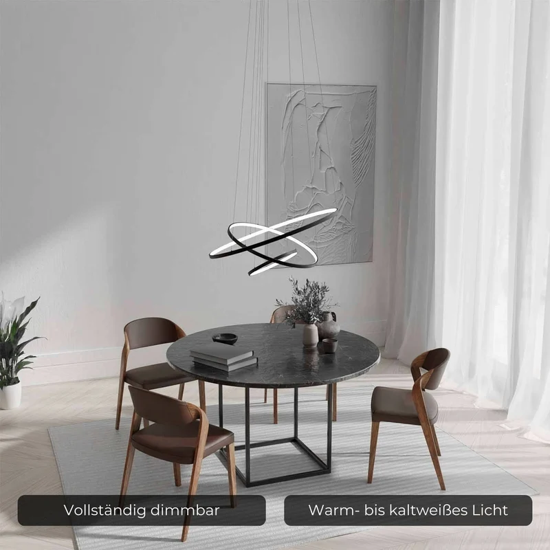 Moderne ring hanglamp met zwevend 3-ringen design | Sansoti