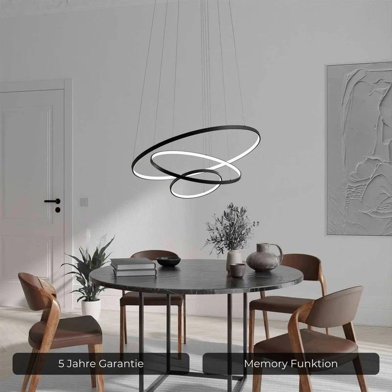 Moderne ring hanglamp met zwevend 3-ringen design | Sansoti