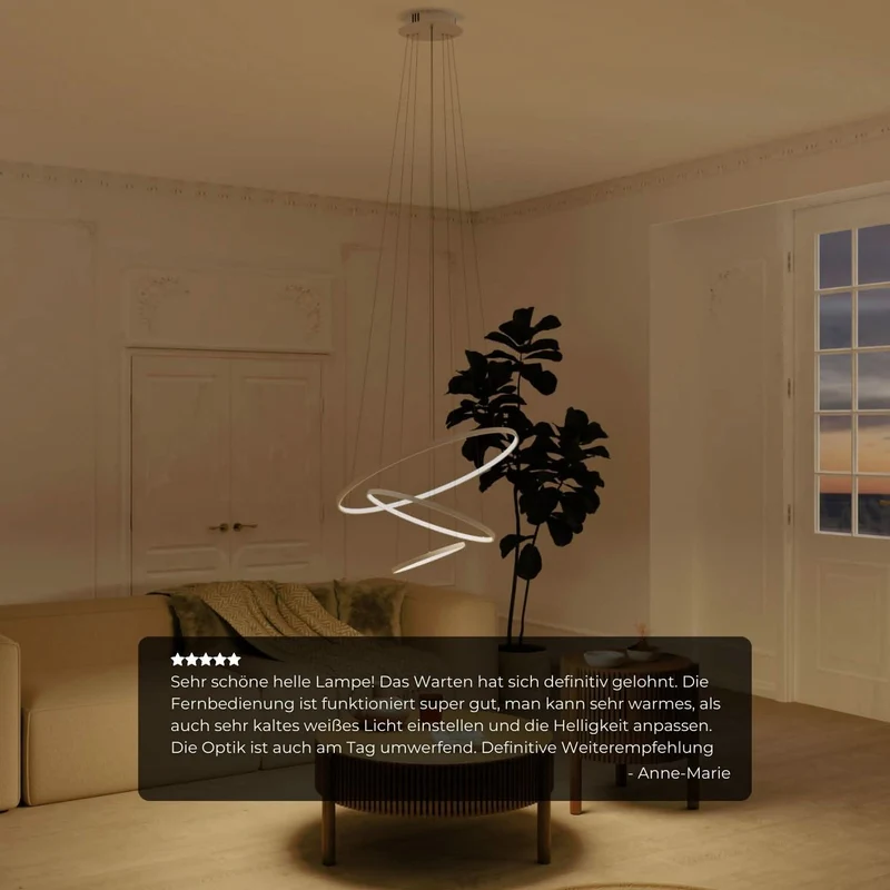 Moderne ring hanglamp met zwevend 3-ringen design | Sansoti