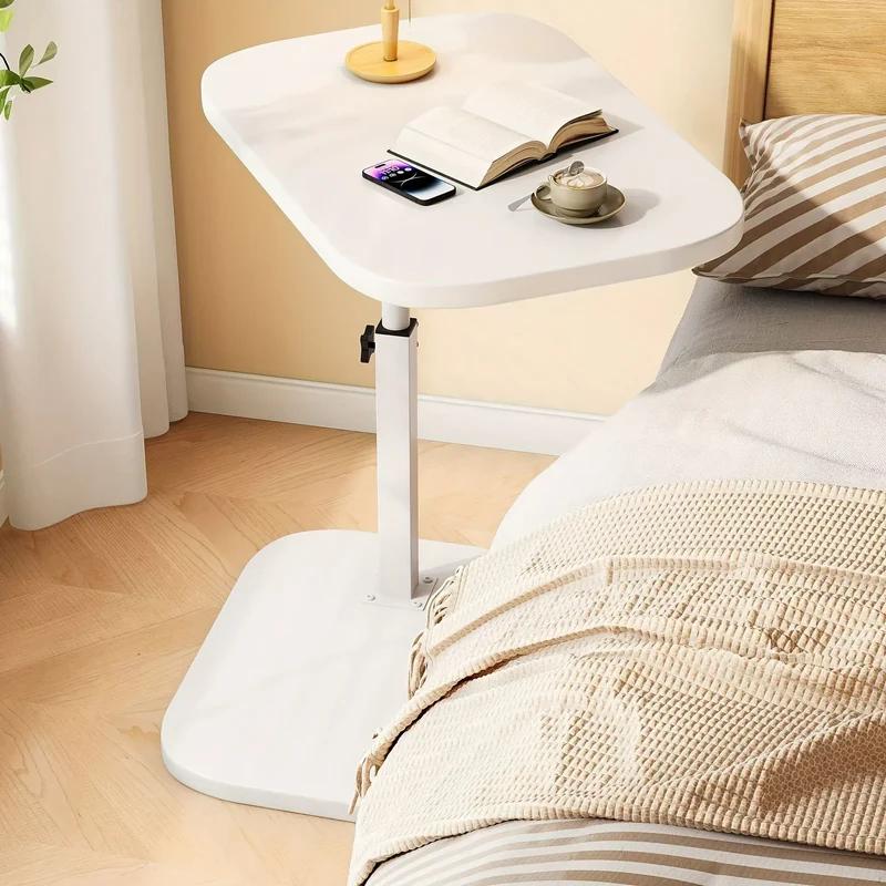 Verstelbare Zijkanttafel met Houten Blad – Multifunctionele Bijzettafel voor Bank en Bed | NL