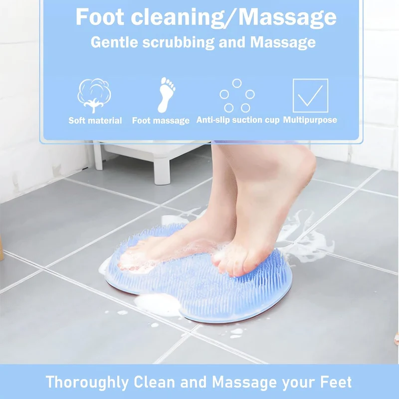 Voetmassage douchemat met zuignappen – handsfree voeten scrubben & masseren | Sansoti