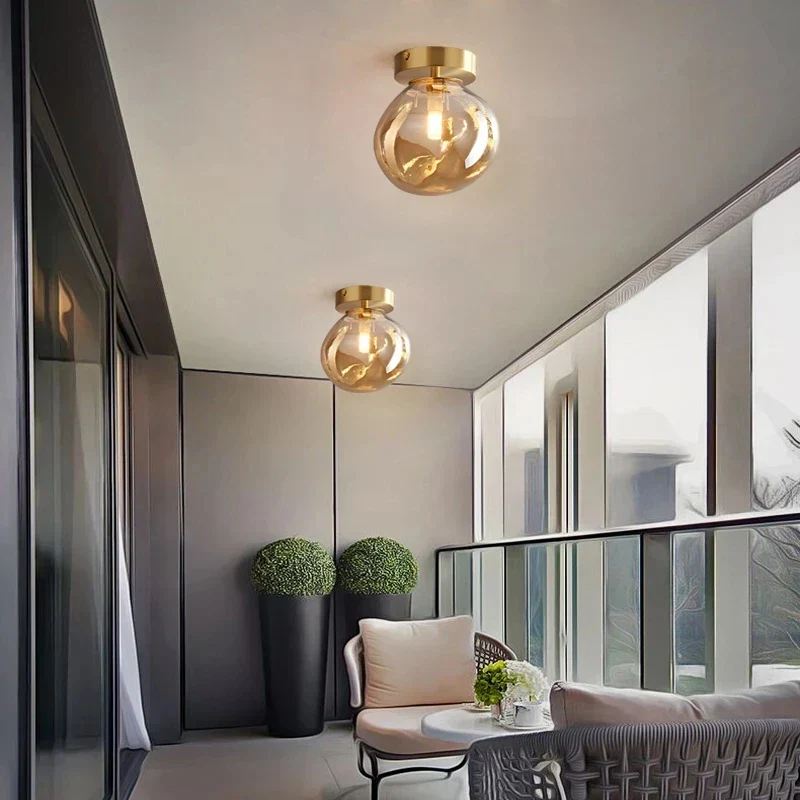 Moderne LED plafondlamp van glas – design plafondverlichting met E27 fitting voor woonkamer, slaapkamer en keuken | Sansoti