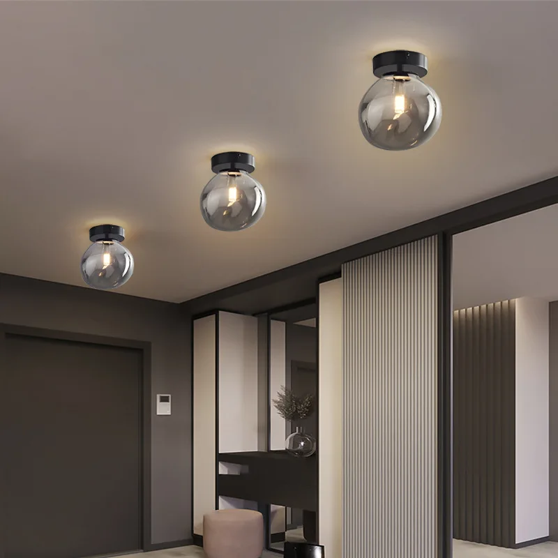 Moderne LED plafondlamp van glas – design plafondverlichting met E27 fitting voor woonkamer, slaapkamer en keuken | Sansoti