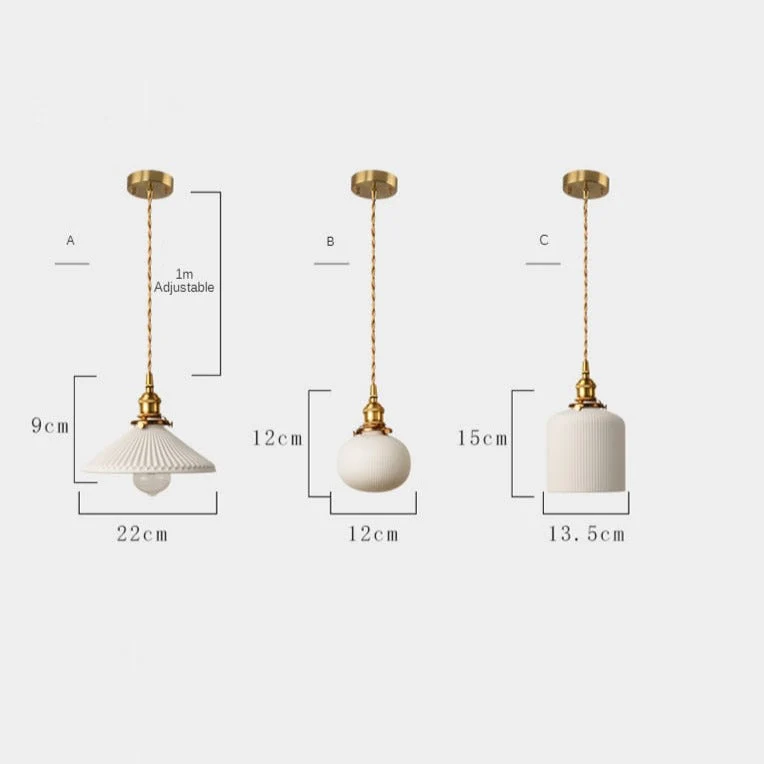 Retro Hanglamp met Witte Keramische Kap – Moderne LED Verlichting voor Woonkamer en Slaapkamer | Sansoti
