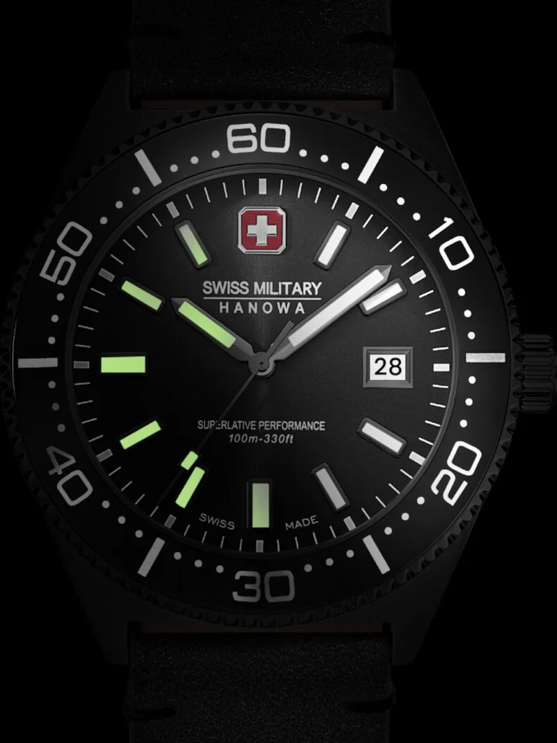 Swiss Military Hanowa Nomad SMWGB0004940-SET Herrenuhr Schwarz • Quarzwerk 10 ATM • Wechselarmband-Set