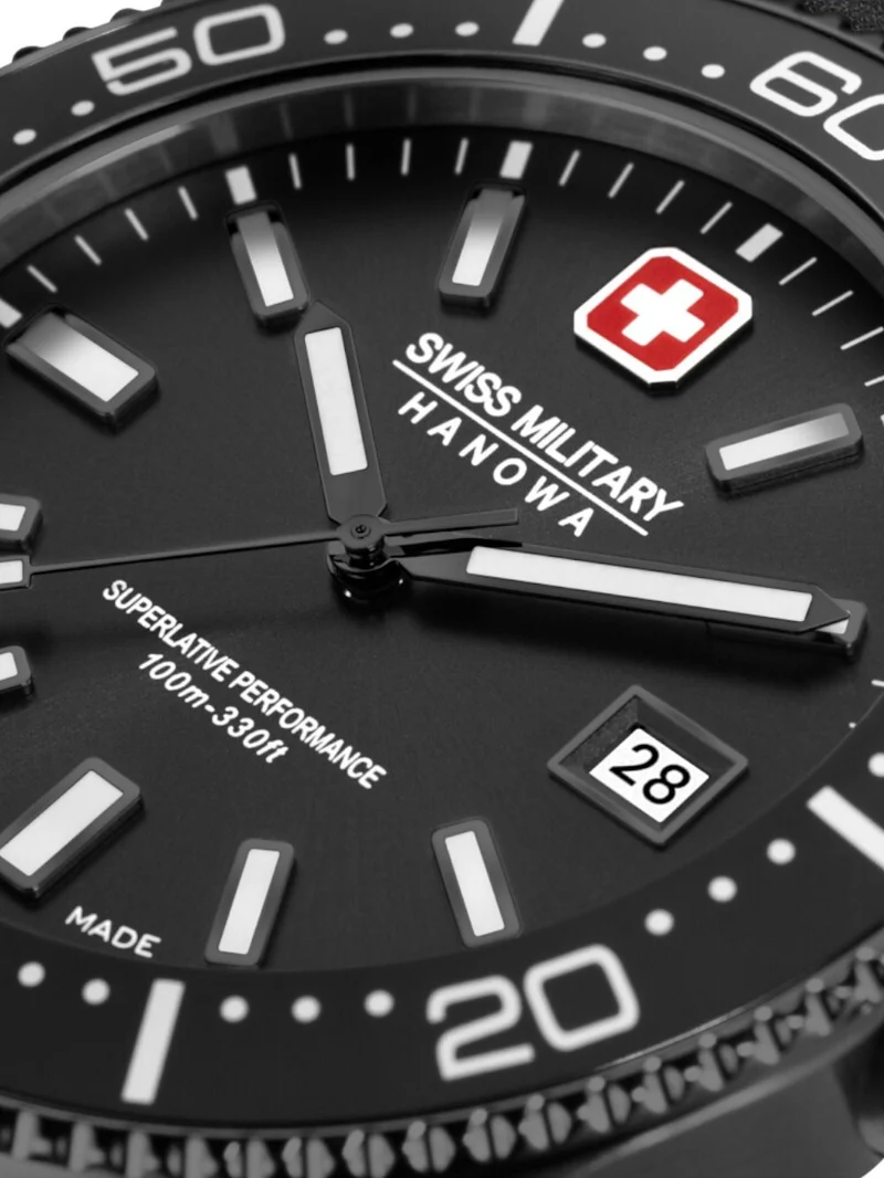 Swiss Military Hanowa Nomad SMWGB0004940-SET Herrenuhr Schwarz • Quarzwerk 10 ATM • Wechselarmband-Set