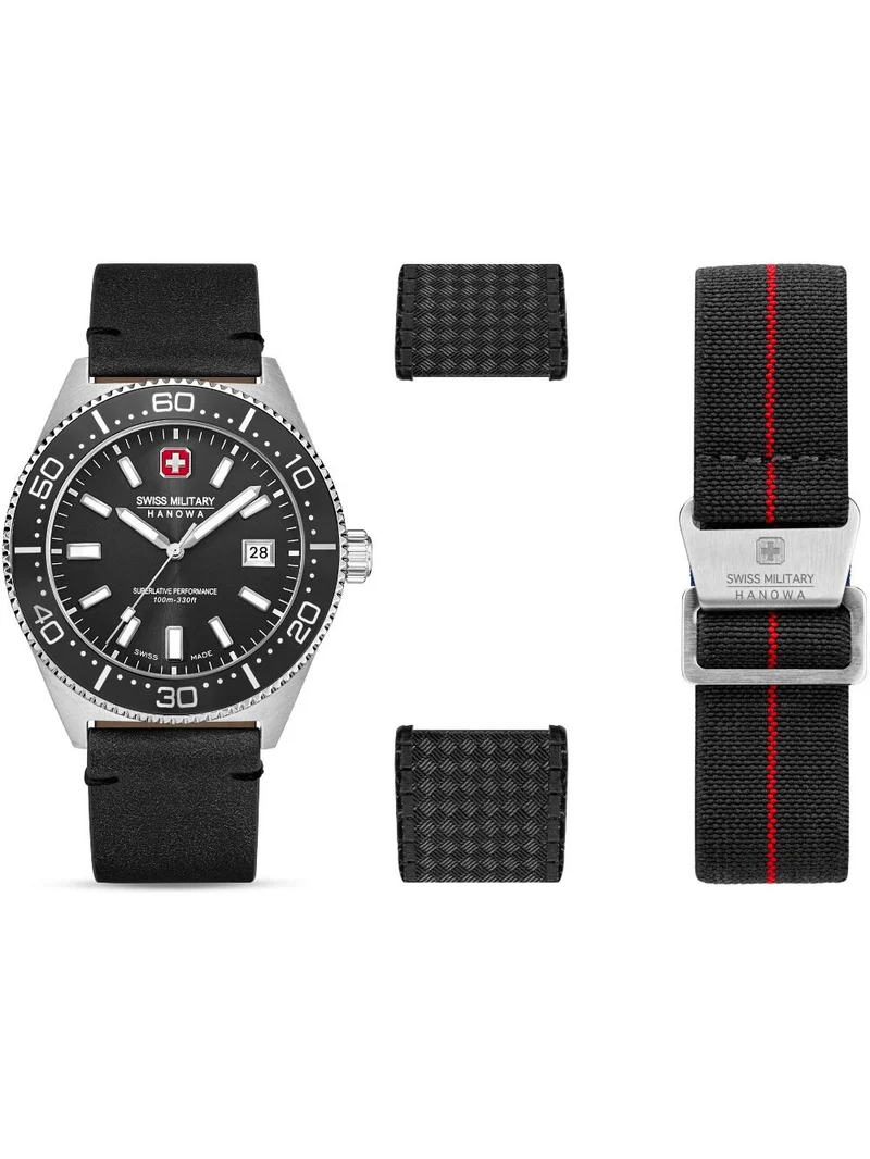 Swiss Military Hanowa Nomad SMWGB0004901-SET Herrenuhr Schwarz • Robustes Set mit Wechselarmbändern • 10 ATM Wasserdicht