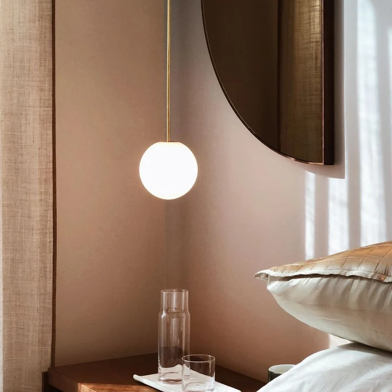 Hanglamp Messing Melkglas Plafond Minimalistisch Modern Scandinavisch Hal Eettafel Nachtkastje | Sansoti