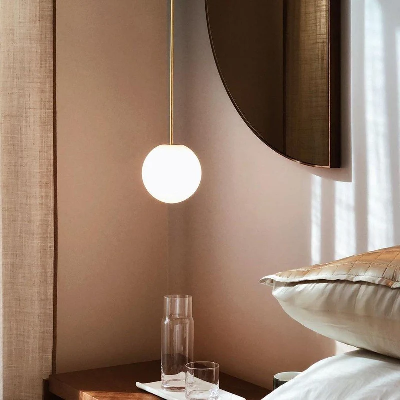 Hanglamp Messing Melkglas Plafond Minimalistisch Modern Scandinavisch Hal Eettafel Nachtkastje | Sansoti
