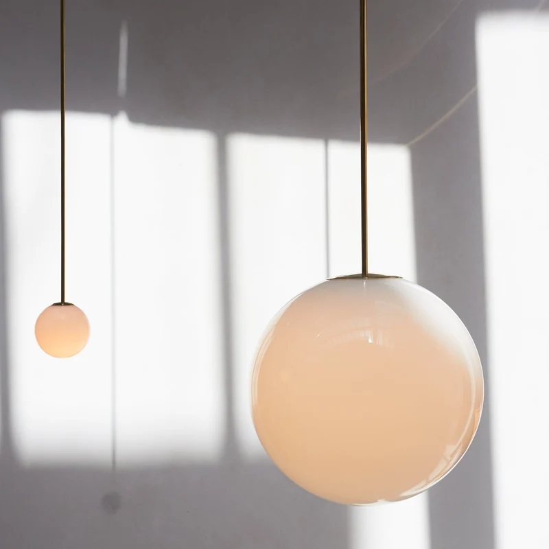 Hanglamp Messing Melkglas Plafond Minimalistisch Modern Scandinavisch Hal Eettafel Nachtkastje | Sansoti