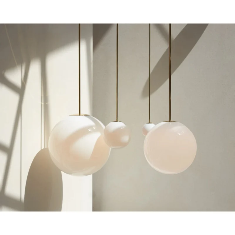 Hanglamp Messing Melkglas Plafond Minimalistisch Modern Scandinavisch Hal Eettafel Nachtkastje | Sansoti