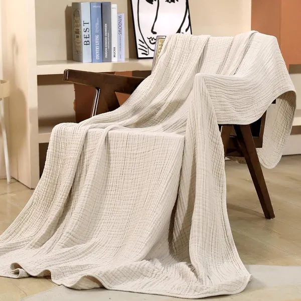 Pluche Deken met Ademende Structuur 130-230 cm Seizoensdeken Woonkamer Slaapkamer Bed Bank Ontspanning | Sansoti