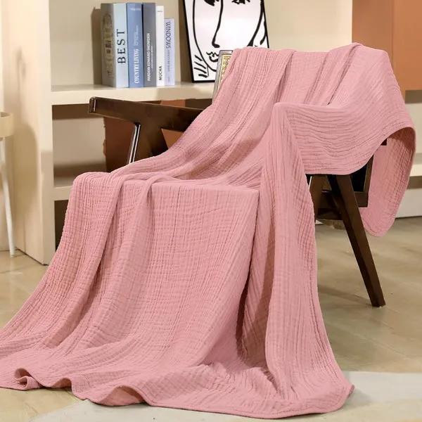 Pluche Deken met Ademende Structuur 130-230 cm Seizoensdeken Woonkamer Slaapkamer Bed Bank Ontspanning | Sansoti