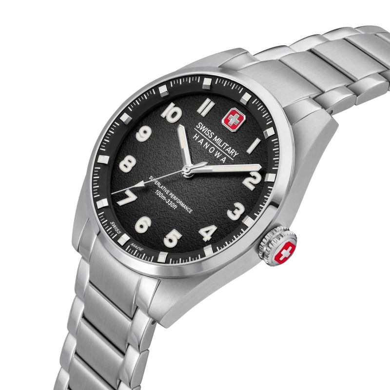 Swiss Military Hanowa Greyhound SMWGA0001505 Herren Armbanduhr Schwarz • Saphirglas • 10 Bar Wasserdicht