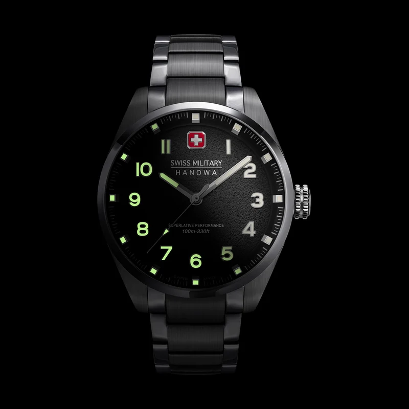 Swiss Military Hanowa Greyhound SMWGA0001505 Herren Armbanduhr Schwarz • Saphirglas • 10 Bar Wasserdicht