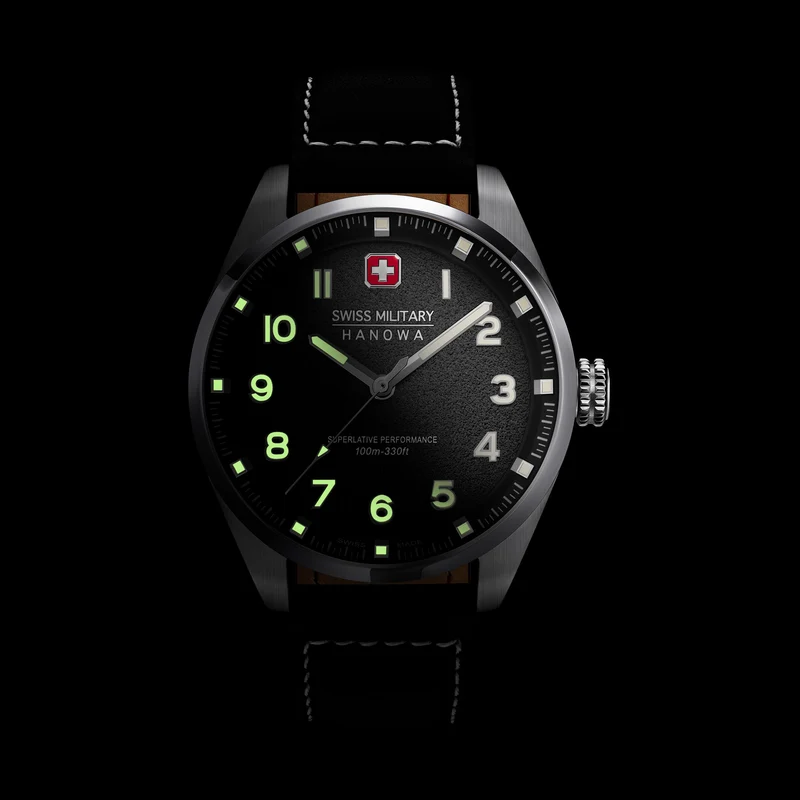 Swiss Military Hanowa Greyhound SMWGA0001505 Herren Armbanduhr Schwarz • Saphirglas • 10 Bar Wasserdicht