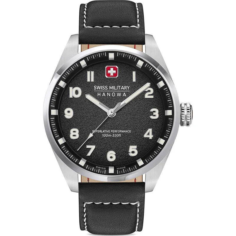 Swiss Military Hanowa Greyhound SMWGA0001501 Herrenuhr Schwarz • Edelstahlgehäuse • Quarzwerk