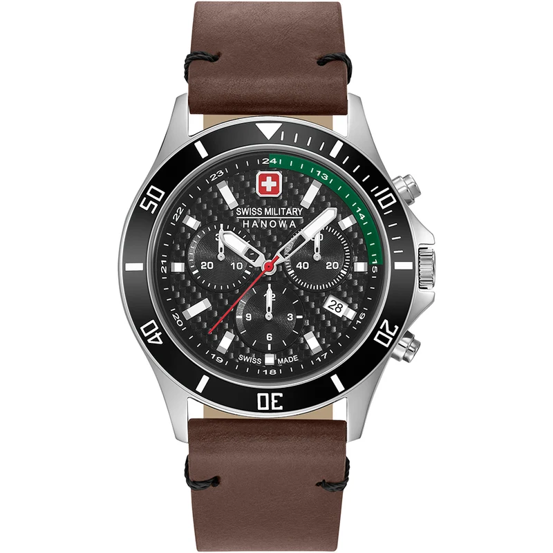 Swiss Military Hanowa Flagship Racer 06-4337.04.007.06 Herrenuhr Schwarz • Chronograph • Schweizer Quarzwerk