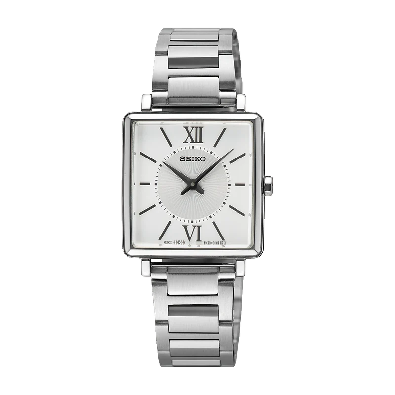 Seiko SWR111P1 Damen Armbanduhr Silber • Hardlex-Glas • 5 ATM Wasserdicht