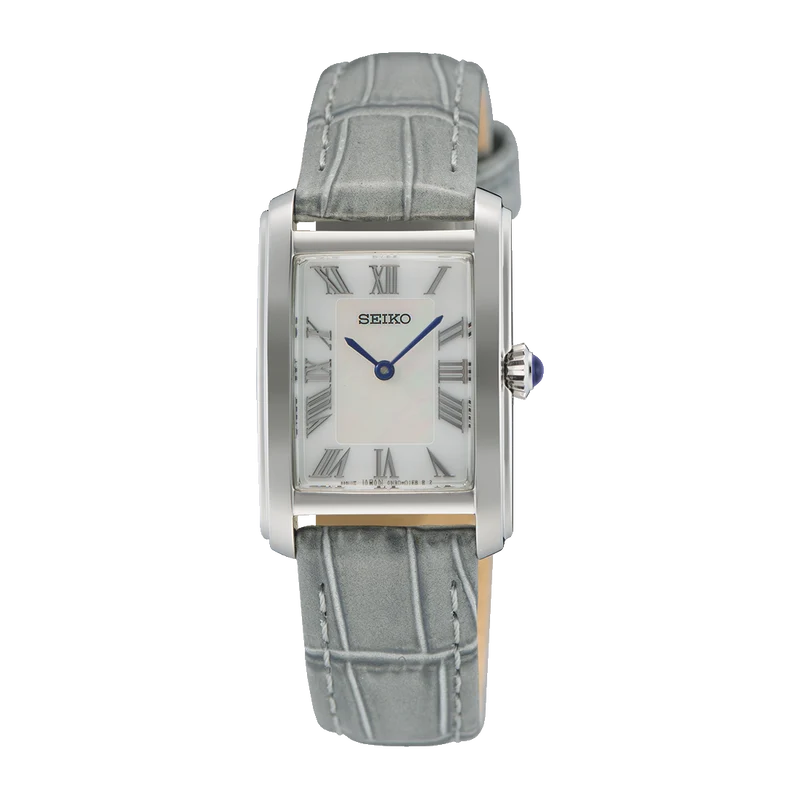 Seiko SWR099P1 Damenuhr Classic • Eckiges Edelstahlgehäuse • Hardlex-Glas