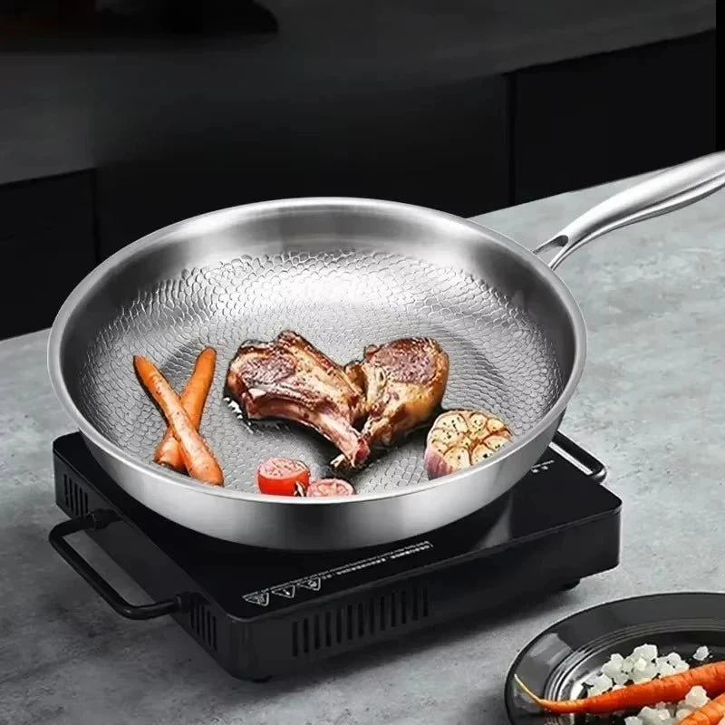 Titanium Koekenpan met Gehamerde Antiaanbaklaag – Inductiegeschikt & Voor Dagelijks Koken | Sansoti