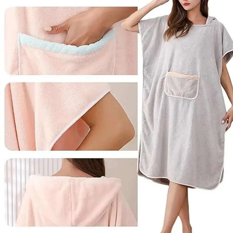 Praktische Badjas met Capuchon – Zacht & Warm | Comfortabele Badjas voor Thuis, Na Douchen & Ontspannen | Sansoti
