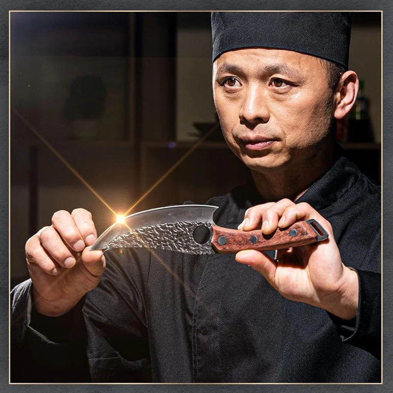Japans Koksmes 20 cm van RVS met Houten Handvat – Precisie Keukenmes | Sansoti