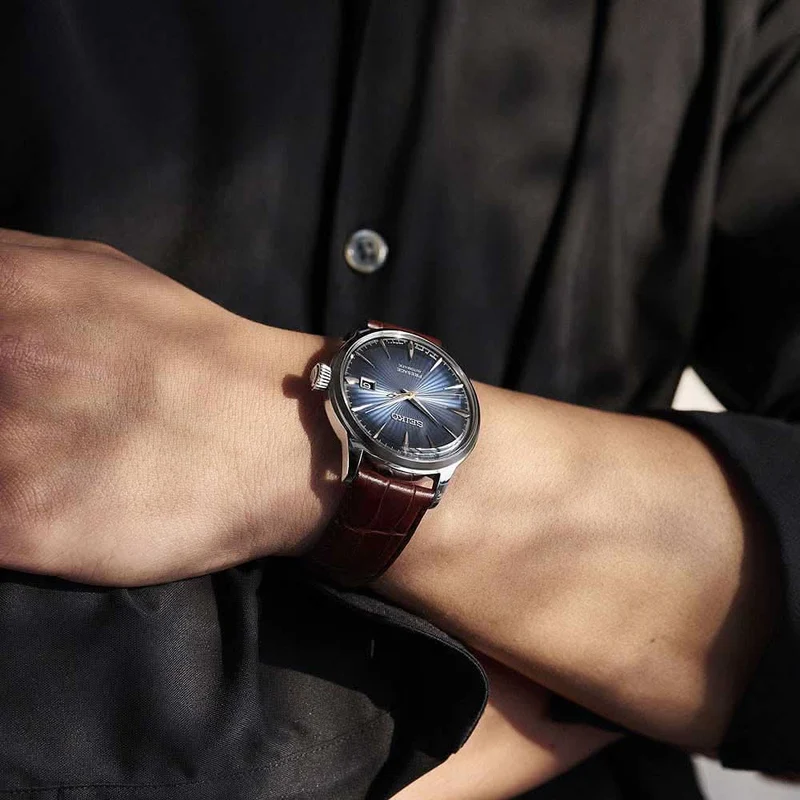 Seiko Presage SRPK15J1 Herrenuhr • Automatik Kaliber 4R35 • Elegantes Cocktail-Design
