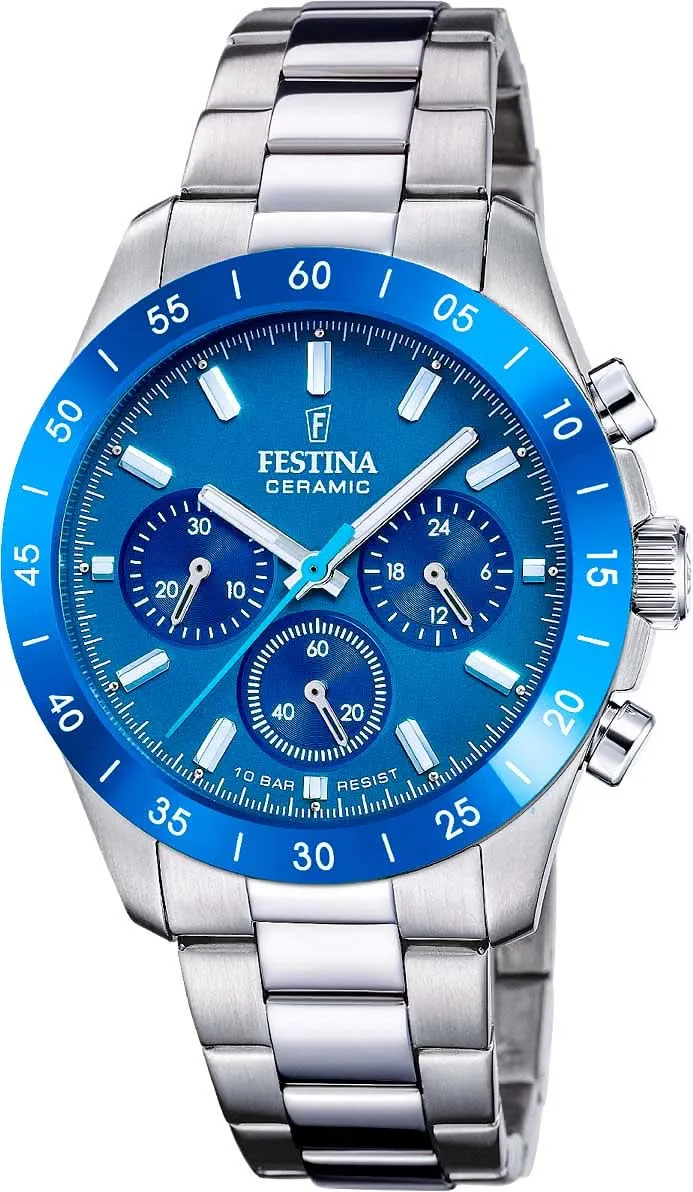 Festina Ceramic F20693/4 Damenuhr • Edle Keramik-Lünette • Edelstahl