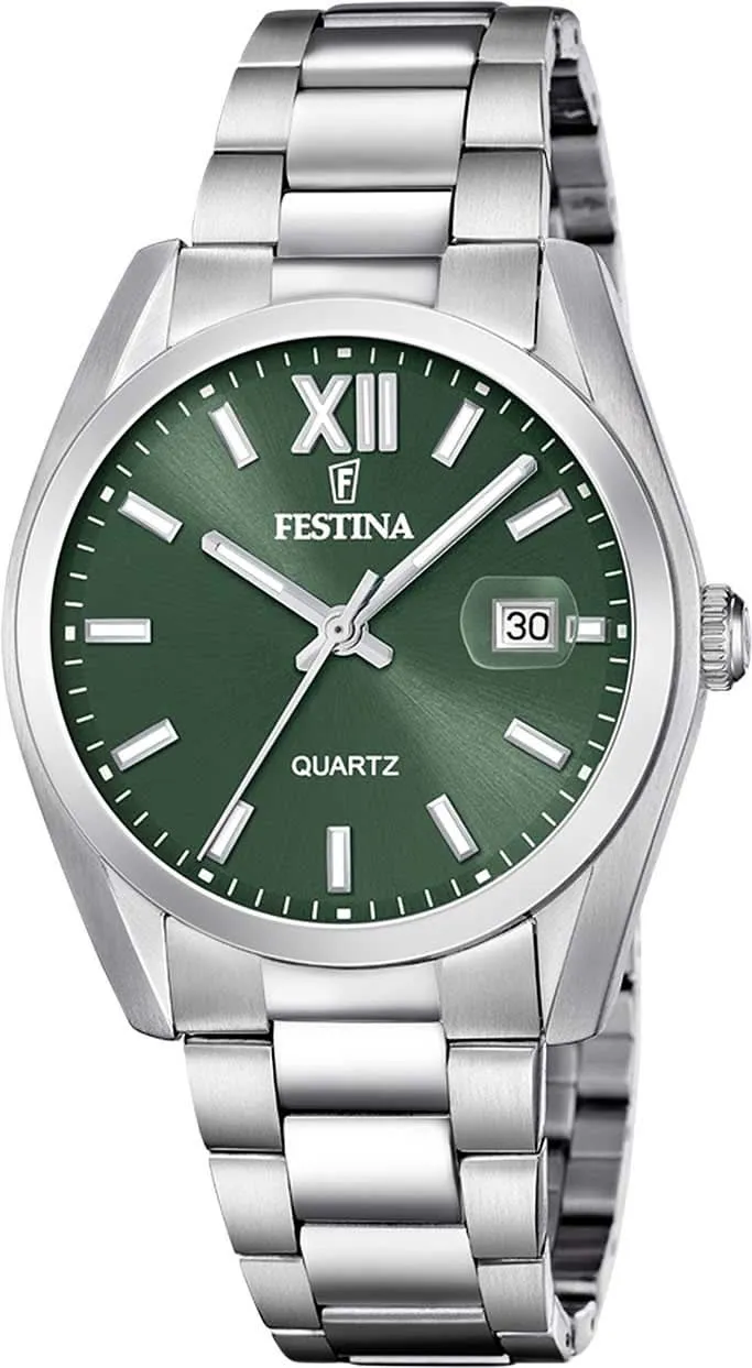 Festina Classics F20707/5 Herrenuhr • Grünes Zifferblatt • Hochwertiger Edelstahl