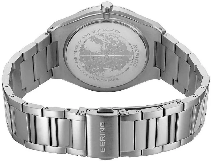 Bering Classic 17639-707 Herrenuhr • Kratzfestes Saphirglas • Blaues Sunray-Zifferblatt