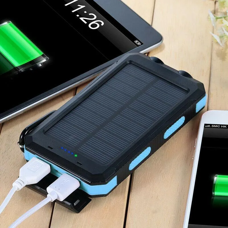 Zonnepaneel Powerbank Met 500.000mAh Capaciteit, Dubbele USB Poorten En Waterdichte Behuizing Voor Outdoor En Noodstroom | Sansoti
