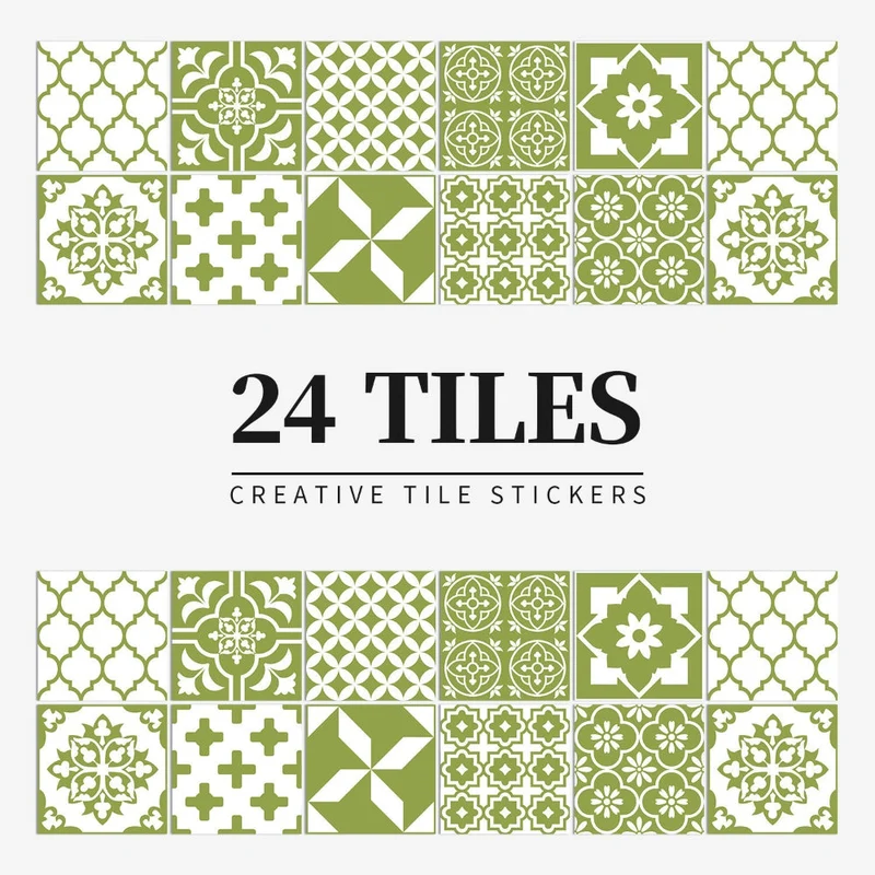 Tegelstickers Keuken Achterwand Zelfklevend Portugees Mandala 24 Stuks 10-20 cm Kleurrijk | Sansoti