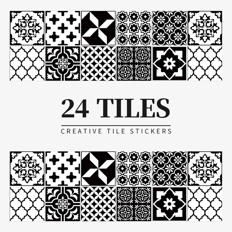 Tegelstickers Keuken Achterwand Zelfklevend Portugees Mandala 24 Stuks 10-20 cm Kleurrijk | Sansoti