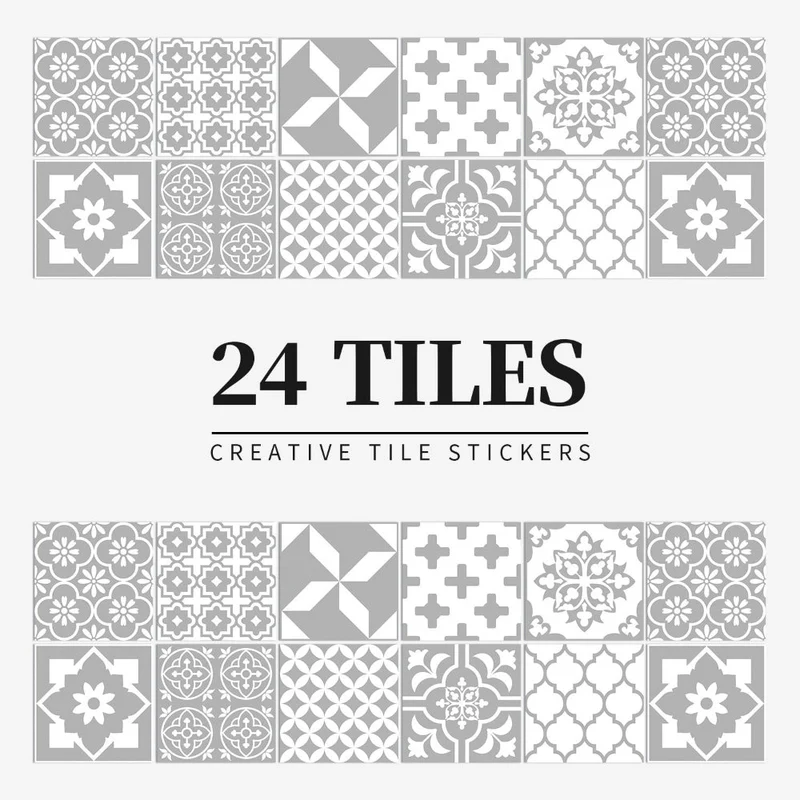 Tegelstickers Keuken Achterwand Zelfklevend Portugees Mandala 24 Stuks 10-20 cm Kleurrijk | Sansoti
