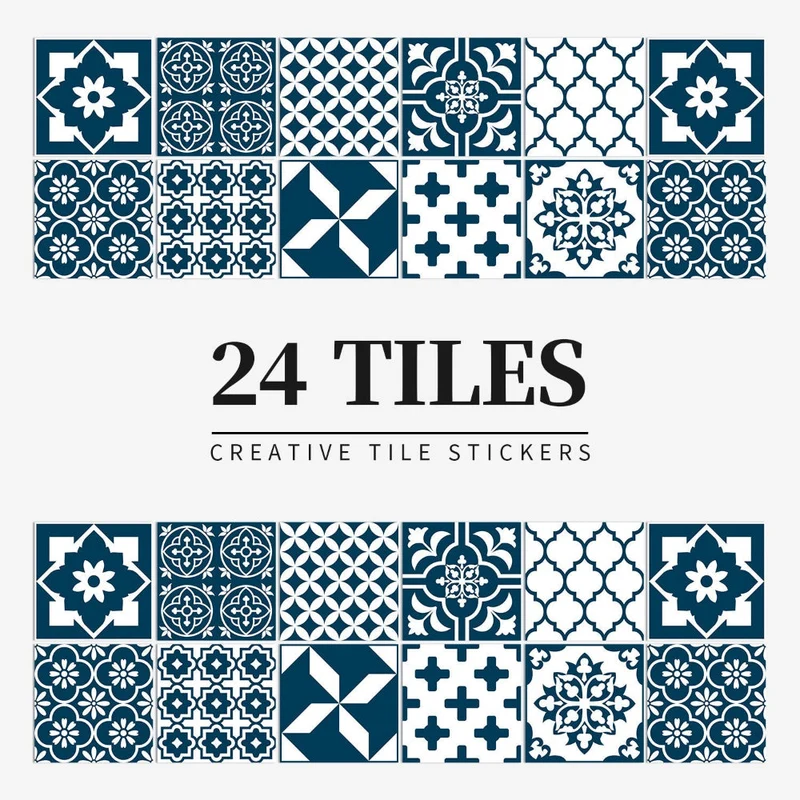 Tegelstickers Keuken Achterwand Zelfklevend Portugees Mandala 24 Stuks 10-20 cm Kleurrijk | Sansoti