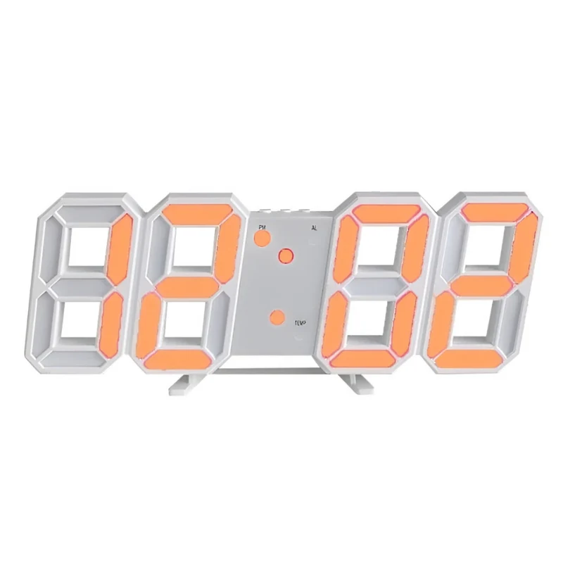 Grote 3D Digitale LED Wandklok Met Dimbare Verlichting En Nachtmodus Voor Woonkamer Slaapkamer En Kantoor | Sansoti