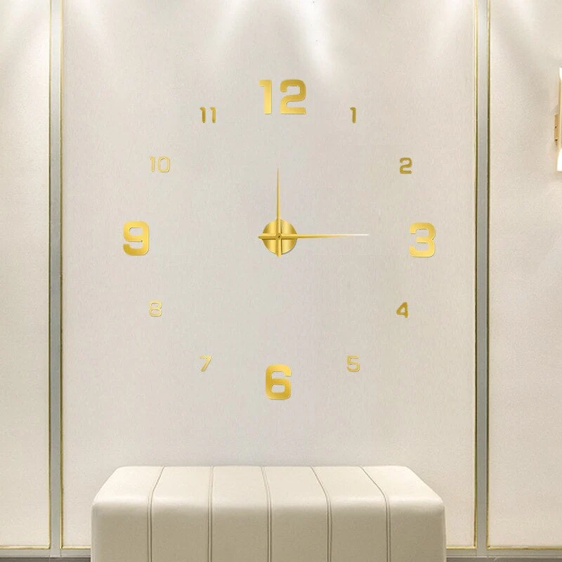 Grote Moderne Wandklok Met 3D Cijfers En Minimalistisch Design Voor Woonkamer En Keuken | Sansoti